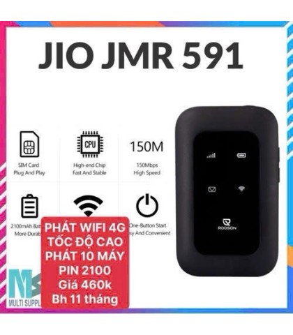 PHÁT WIFI JMR 591 - PHÁT ĐƯỢC 10 MÁY - PIN 2100 MAH