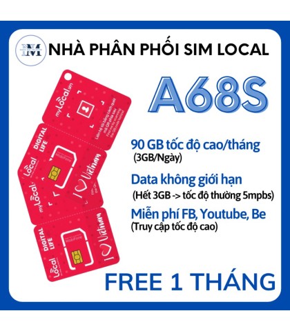 Sim Mobi 4G Local A68S Full Data. 68k/tháng