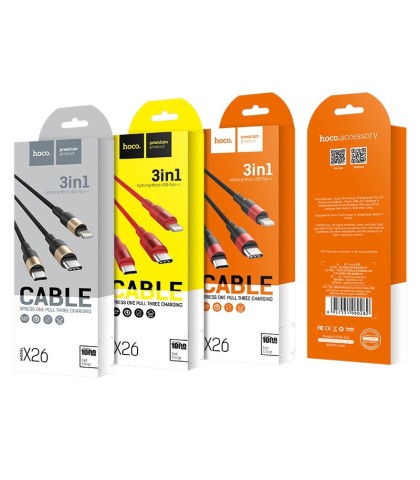 CÁP HOCO X26 - LIGHTNING - TYPE-C - MICRO