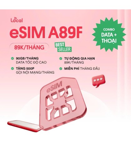 ESIM Local A89F - 3GB/Ngày - Free nội mạng