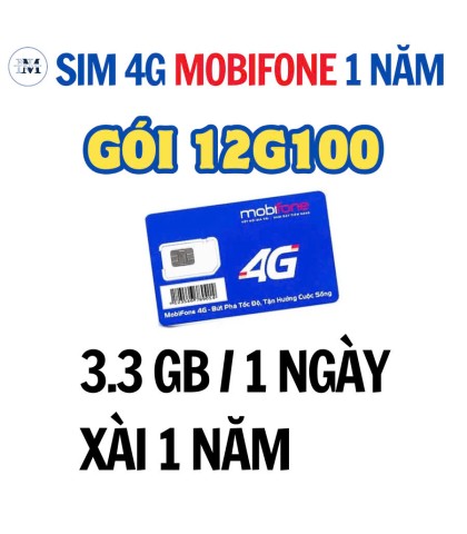 Sim 4G Mobi 1 năm 12G100
