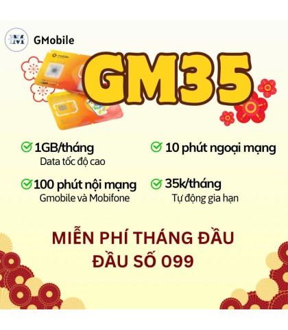 Sim 4G Gmobile GM35 1GB/Tháng - Sóng Mobi