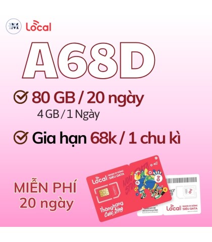 Sim Local Mobi A68D - 4GB/Ngày - Tốc độ cao