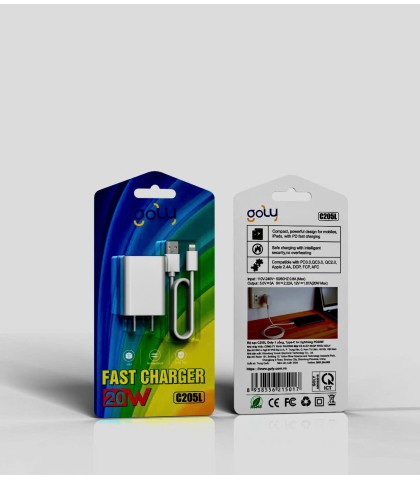 Bộ sạc nhanh Goly C205L 20W (Củ Type-C + Cáp Type-C to Lightning)