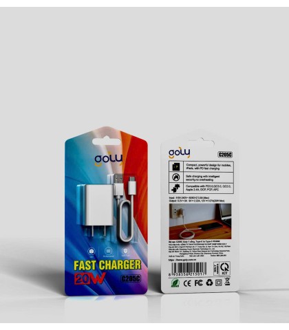 Bộ sạc nhanh Goly C205C 20W (Củ Type-C + Cáp Type-C to Type-C)