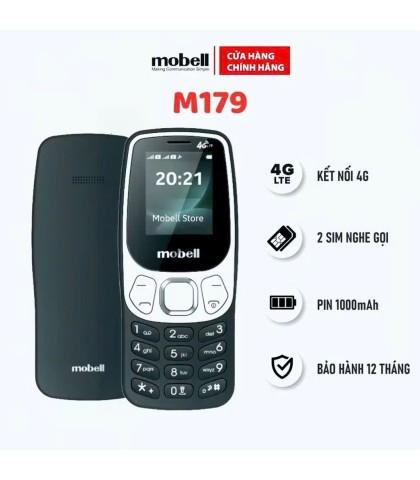 Điện thoại Mobell M179 Mạng 4G Full box ( Bảo hành 12 tháng)